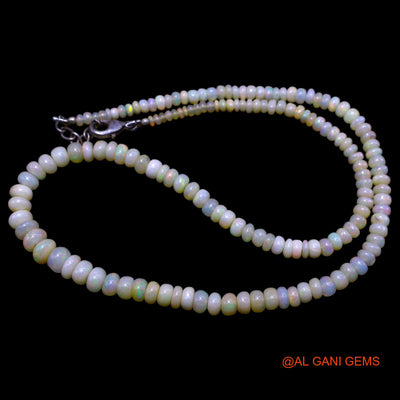 Smooth Multi Color 3X6 MM Fire Opal Beads Rondelle Dainty Boho Necklace EOB-24