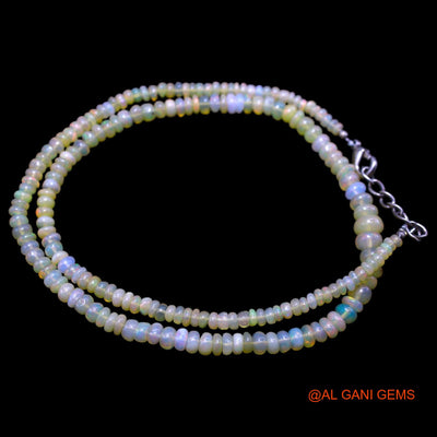 Rondelle Smooth Multi Color Fire Opal Beaded Art Deco Wedding Necklace EOB-25