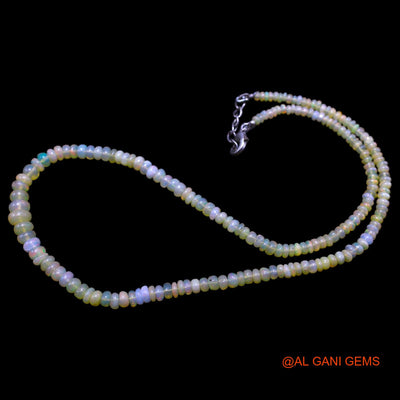 Rondelle Smooth Multi Color Fire Opal Beaded Art Deco Wedding Necklace EOB-25