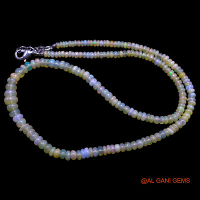 Rondelle Smooth Multi Color Fire Opal Beaded Art Deco Wedding Necklace EOB-25