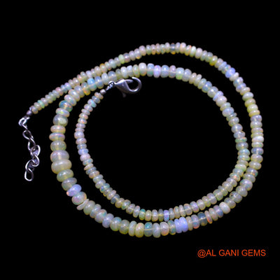 Rondelle Smooth Multi Color Fire Opal Beaded Art Deco Wedding Necklace EOB-25