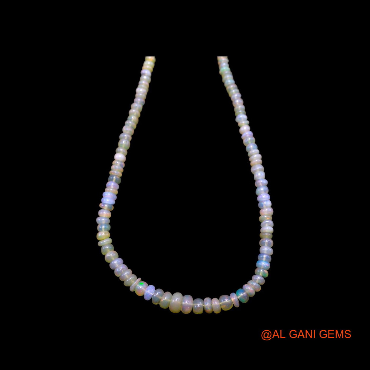 Rondelle Smooth Multi Color Fire Opal Beaded Art Deco Wedding Necklace EOB-25