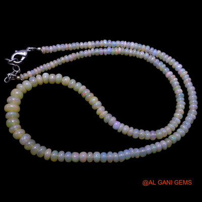 Rondelle Smooth 3X7 MM Fire Opal Beaded Dainty Anniversary Boho Necklace EOB-26