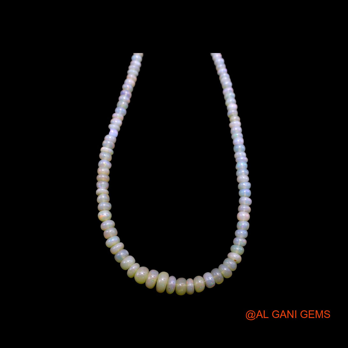 Rondelle Smooth 3X7 MM Fire Opal Beaded Dainty Anniversary Boho Necklace EOB-26