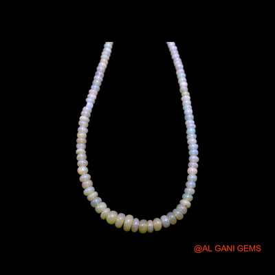 Rondelle Smooth 3X7 MM Fire Opal Beaded Dainty Anniversary Boho Necklace EOB-26