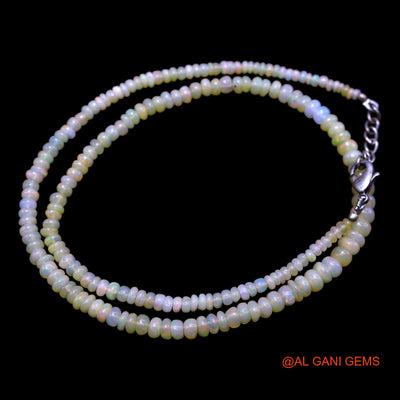 Smooth Multi Color Fire Opal Beaded Rondelle Dainty Mother Boho Necklace EOB-27