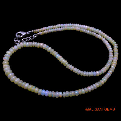 Smooth Multi Color Fire Opal Beaded Rondelle Dainty Mother Boho Necklace EOB-27