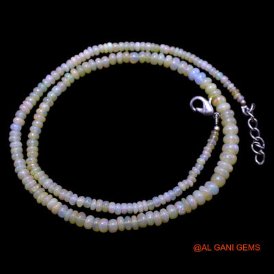 Smooth Multi Color Fire Opal Beaded Rondelle Dainty Mother Boho Necklace EOB-27