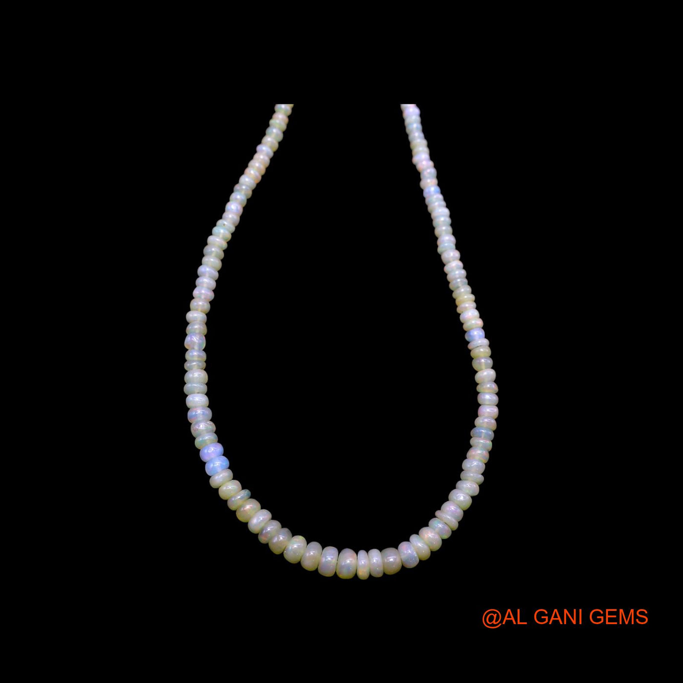 Smooth Multi Color Fire Opal Beaded Rondelle Dainty Mother Boho Necklace EOB-27