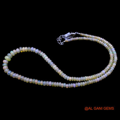 Rondelle Smooth Multi Color Fire Opal Bead Dainty Handmade Boho Necklace EOB-28