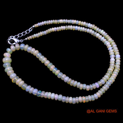Rondelle Smooth Multi Color Fire Opal Bead Dainty Handmade Boho Necklace EOB-28