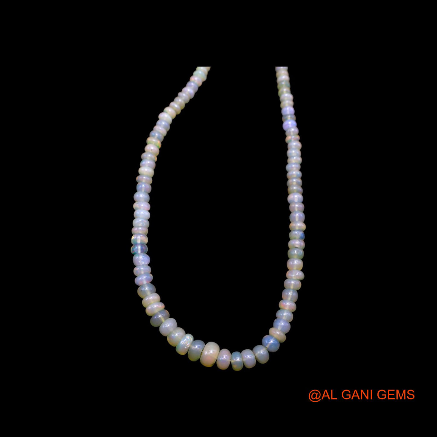 Rondelle Smooth Multi Color Fire Opal Bead Dainty Handmade Boho Necklace EOB-28