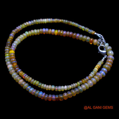 Rondelle Smooth Fire Opal Beads Boho Daughter Statement Dainty Necklace EOB-2