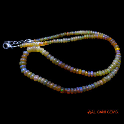 Rondelle Smooth Fire Opal Beads Boho Daughter Statement Dainty Necklace EOB-2