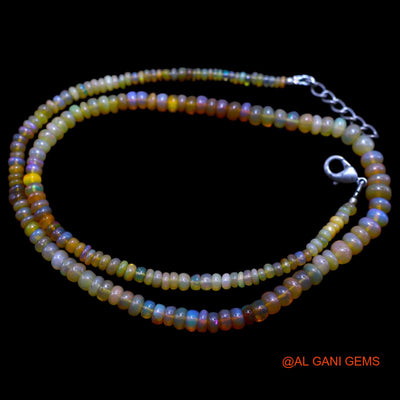 Rondelle Smooth Fire Opal Beads Boho Daughter Statement Dainty Necklace EOB-2