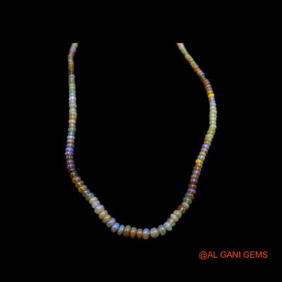 Rondelle Smooth Fire Opal Beads Boho Daughter Statement Dainty Necklace EOB-2