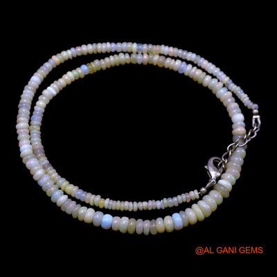 Rondelle Smooth 2X6 MM Fire Opal Beads Dainty Daughter Handmade Necklace EOB-30