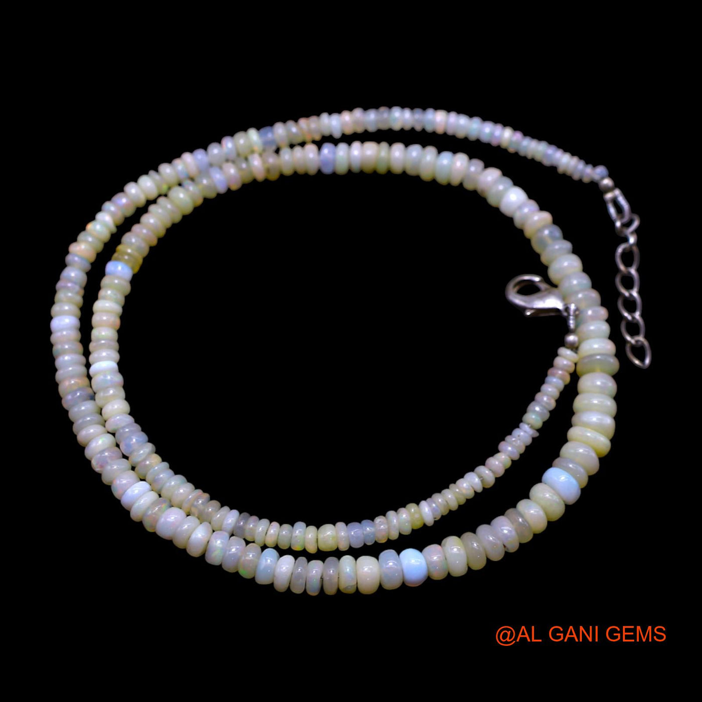 Rondelle Smooth 2X6 MM Fire Opal Beads Dainty Daughter Handmade Necklace EOB-30