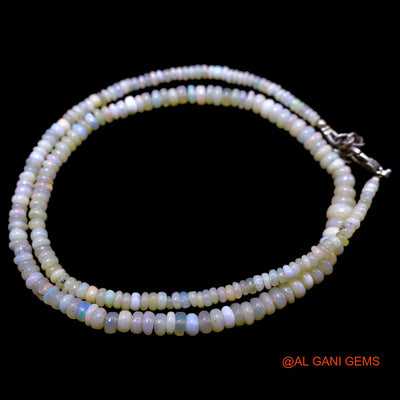 Rondelle Smooth 3X6 MM Fire Opal Beaded Dainty Handmade Mother Necklace EOB-31