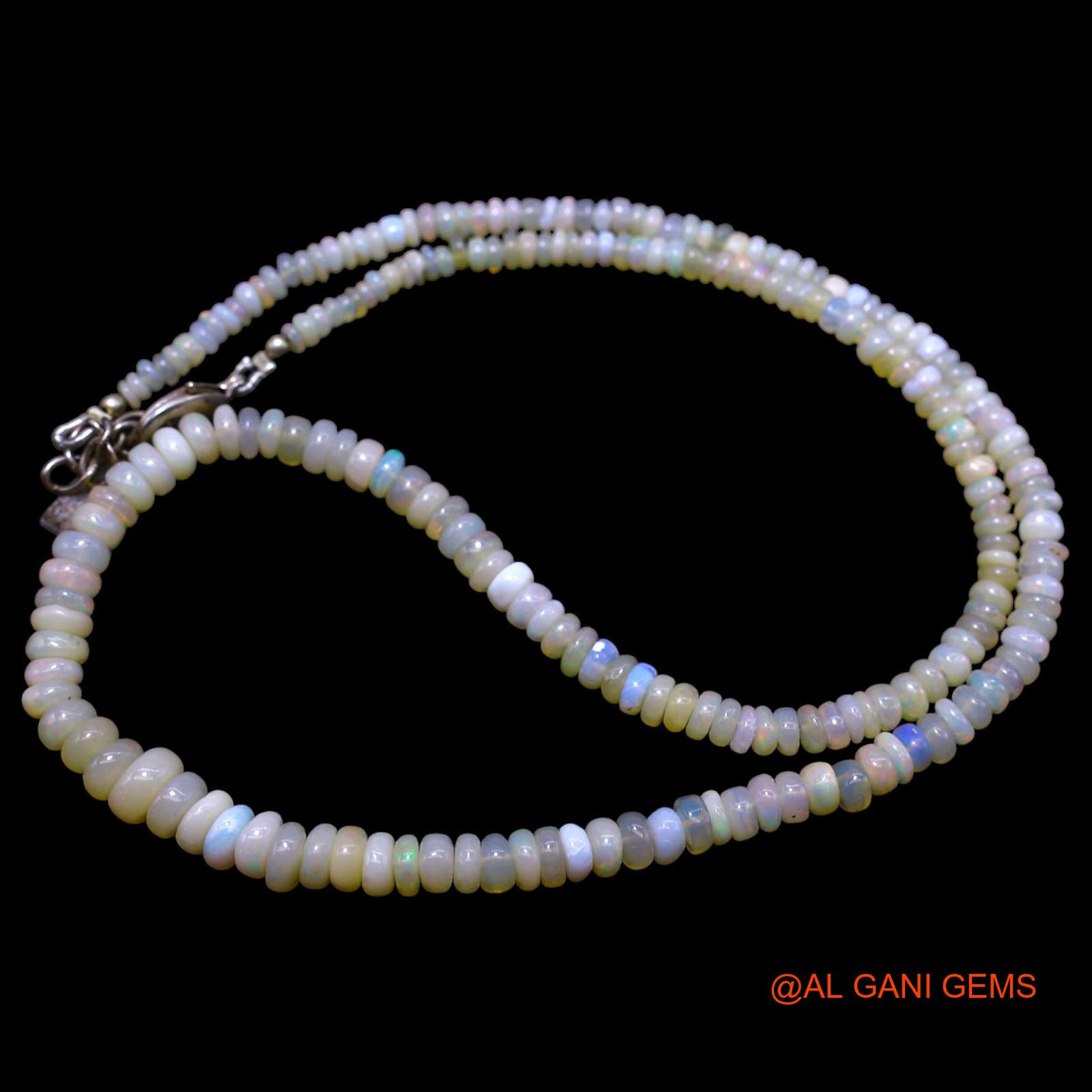 Rondelle Smooth 3X6 MM Fire Opal Beaded Dainty Handmade Mother Necklace EOB-31