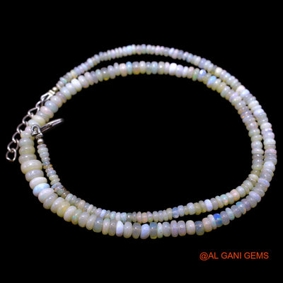 Rondelle Smooth 3X6 MM Fire Opal Beaded Dainty Handmade Mother Necklace EOB-31