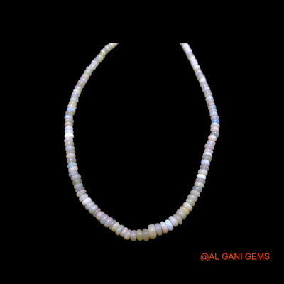 Rondelle Smooth 3X6 MM Fire Opal Beaded Dainty Handmade Mother Necklace EOB-31