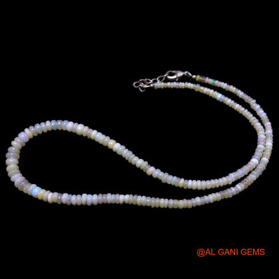 Smooth 3X6 MM Multi Color Fire Opal Beads Rondelle Art Deco Necklace EOB-32