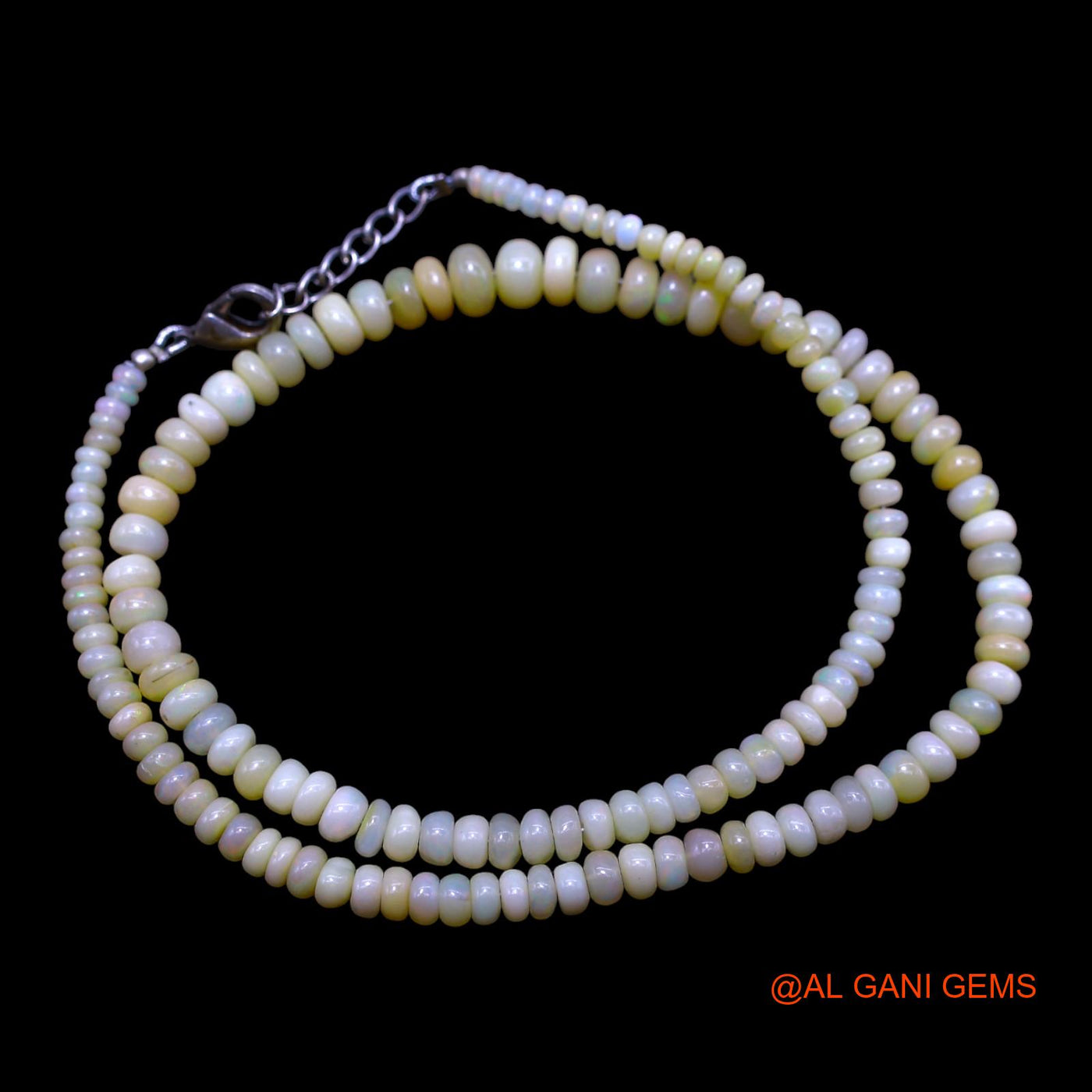 Smooth Multi Color Fire Opal Bead Rondelle Boho Celestial Necklace EOB-33