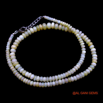 Smooth Multi Color Fire Opal Bead Rondelle Boho Celestial Necklace EOB-33