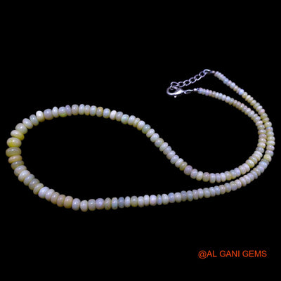 Smooth Multi Color Fire Opal Bead Rondelle Boho Celestial Necklace EOB-33