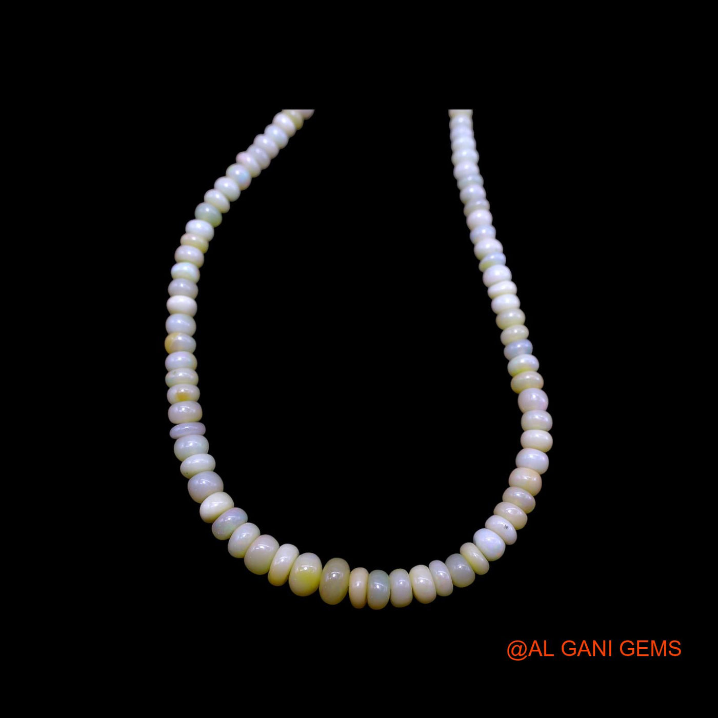 Smooth Multi Color Fire Opal Bead Rondelle Boho Celestial Necklace EOB-33