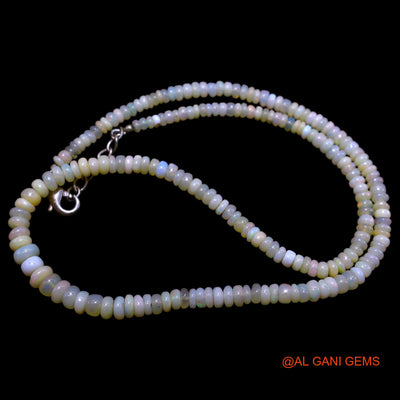 Rondelle Smooth 3X5 MM Multi Color Fire Opal Beaded Art Deco Necklace EOB-34