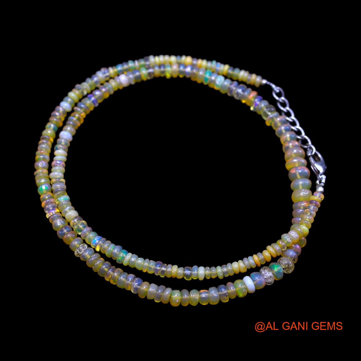 Rondelle Smooth 3X6 MM Fire Opal Bead Art Deco Celestial Mother Necklace EOB-35
