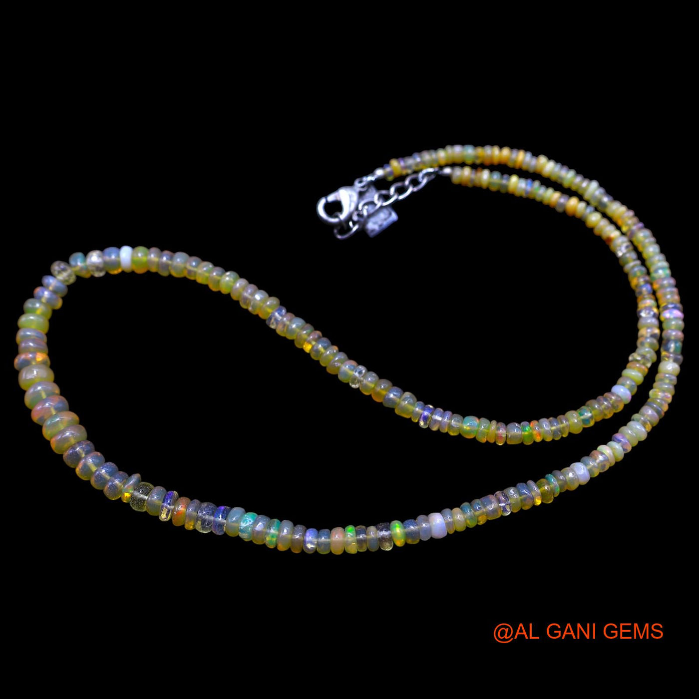 Rondelle Smooth 3X6 MM Fire Opal Bead Art Deco Celestial Mother Necklace EOB-35