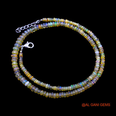 Rondelle Smooth 3X6 MM Fire Opal Bead Art Deco Celestial Mother Necklace EOB-35