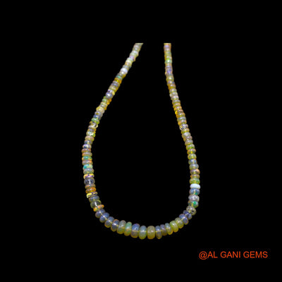 Rondelle Smooth 3X6 MM Fire Opal Bead Art Deco Celestial Mother Necklace EOB-35