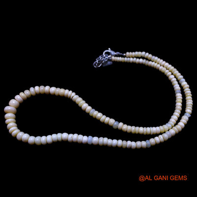Smooth Multi Color Fire Opal Beads Rondelle Art Deco Boho Necklace EOB-36