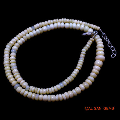 Smooth Multi Color Fire Opal Beads Rondelle Art Deco Boho Necklace EOB-36