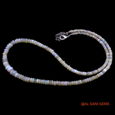 Rondelle Smooth 2X6 MM Fire Opal Beads Art Deco Handcrafted Necklace EOB-37