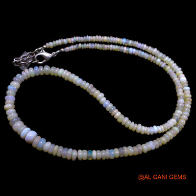 Rondelle Smooth 2X6 MM Fire Opal Beads Art Deco Handcrafted Necklace EOB-37