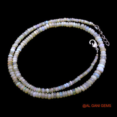 Rondelle Smooth 2X6 MM Fire Opal Beads Art Deco Handcrafted Necklace EOB-37