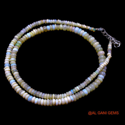 Smooth 2X5 MM Fire Opal Beads Rondelle Boho Mother Artisan Necklace EOB-38