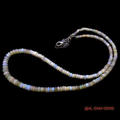 Smooth 2X5 MM Fire Opal Beads Rondelle Boho Mother Artisan Necklace EOB-38