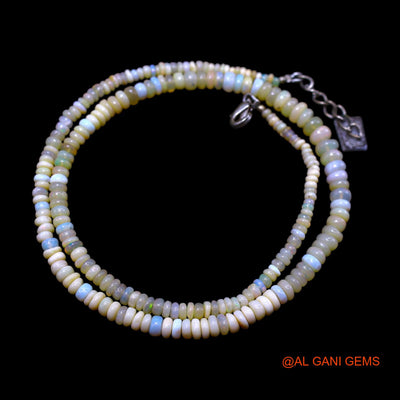 Smooth 2X5 MM Fire Opal Beads Rondelle Boho Mother Artisan Necklace EOB-38