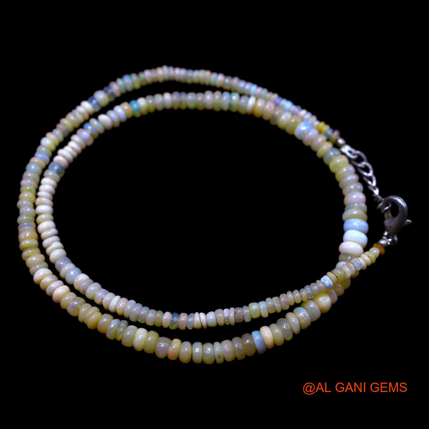 Rondelle Smooth 2X5 MM Fire Opal Beads Dainty Handmade Mother Necklace EOB-39