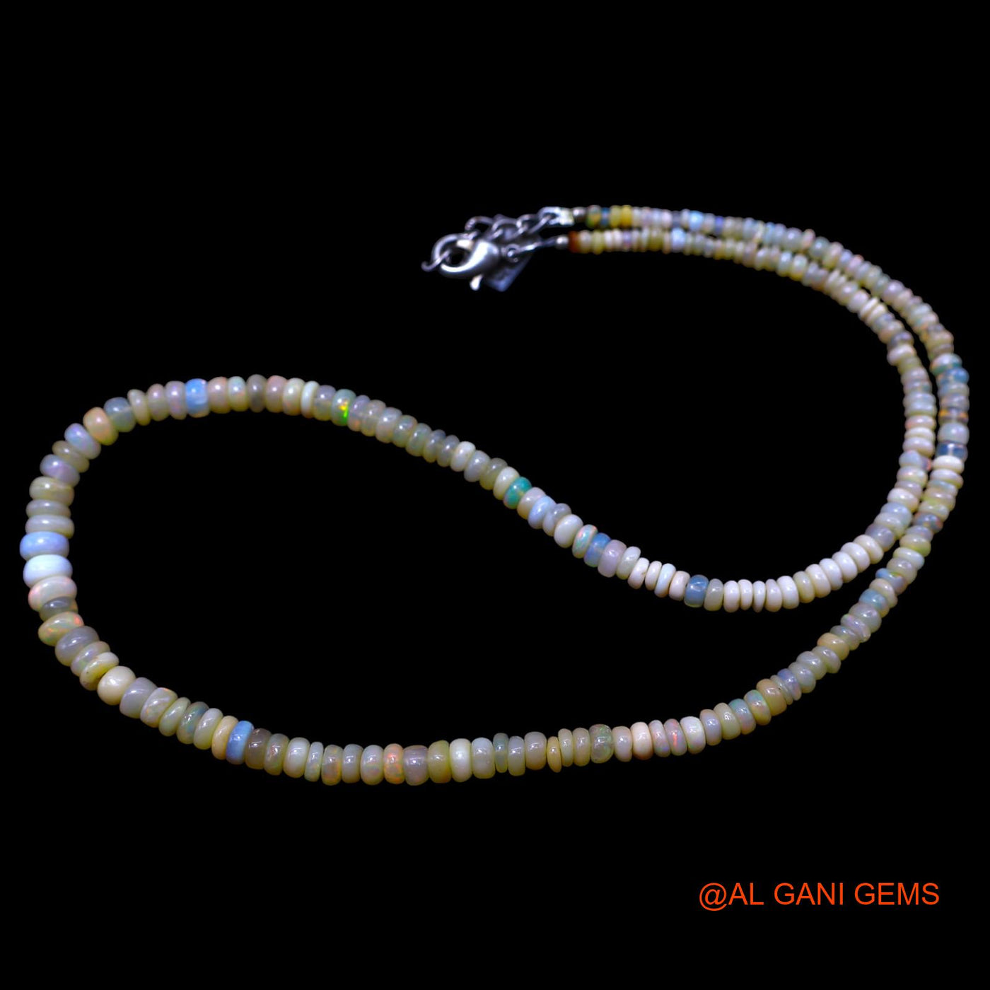 Rondelle Smooth 2X5 MM Fire Opal Beads Dainty Handmade Mother Necklace EOB-39