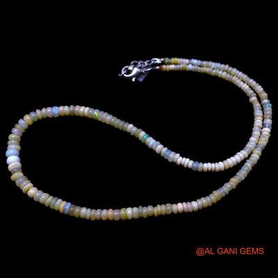 Rondelle Smooth 2X5 MM Fire Opal Beads Dainty Handmade Mother Necklace EOB-39