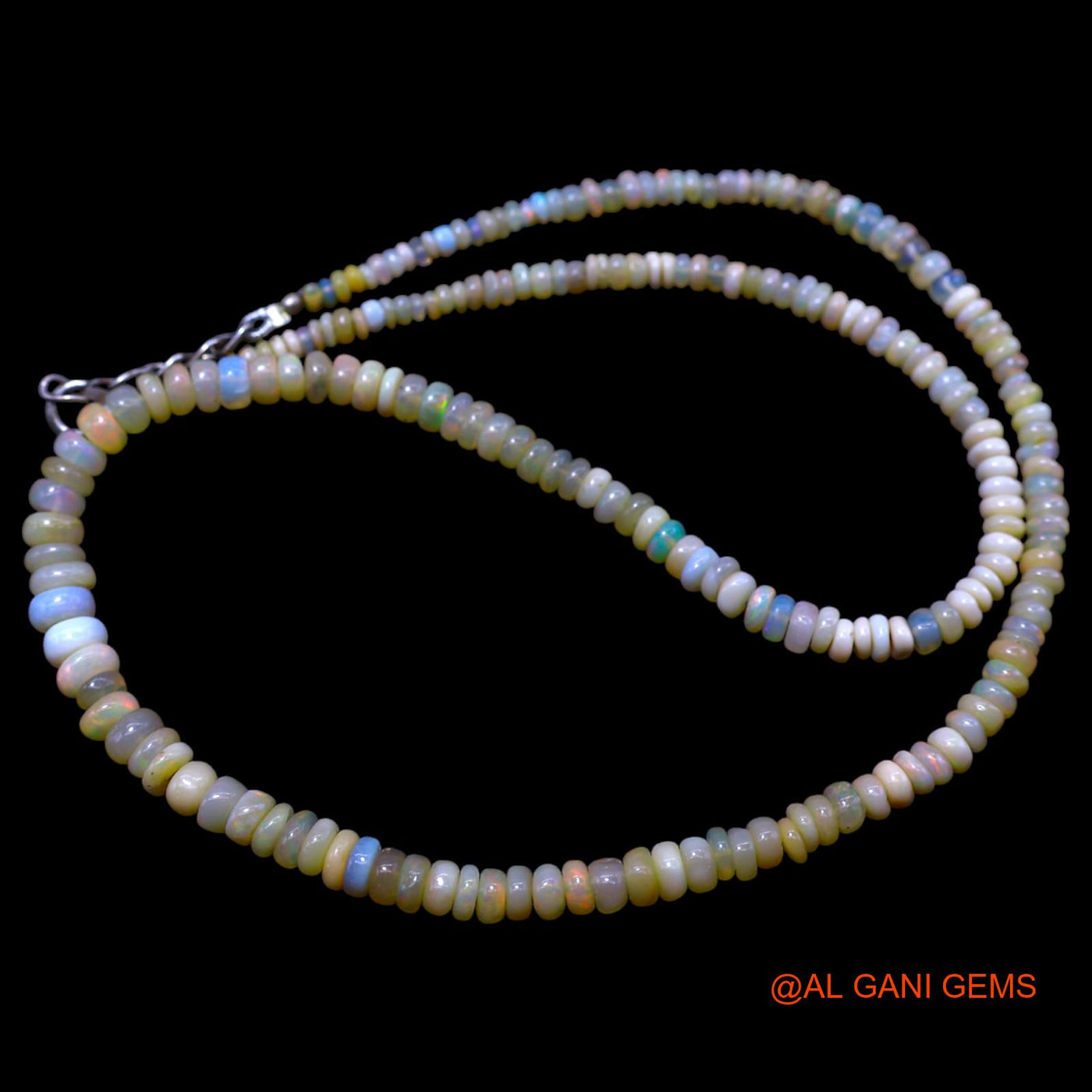 Rondelle Smooth 2X5 MM Fire Opal Beads Dainty Handmade Mother Necklace EOB-39