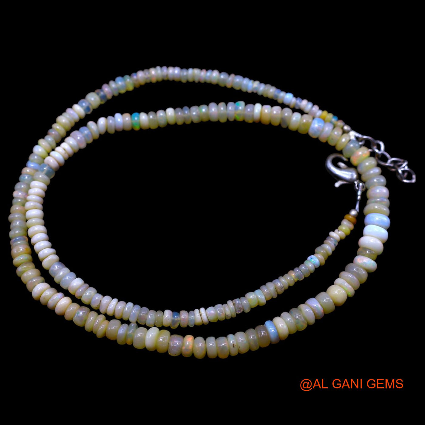 Rondelle Smooth 2X5 MM Fire Opal Beads Dainty Handmade Mother Necklace EOB-39