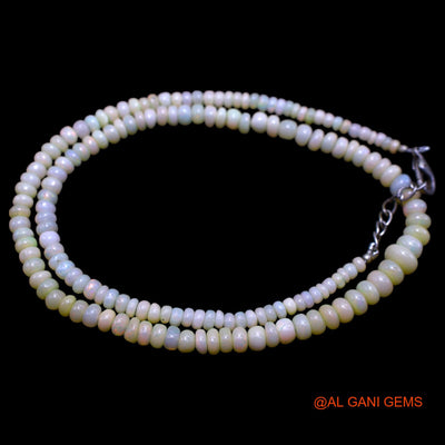 Smooth Multi Color Fire Opal Beaded Rondelle Dainty Mother Boho Necklace EOB-3